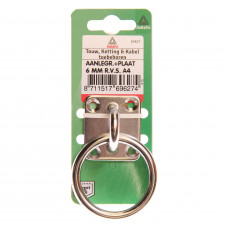 AANLEGRING MET PLAAT 8MM A4 RVS