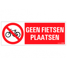 BORD GEEN FIETSEN PLAATSEN